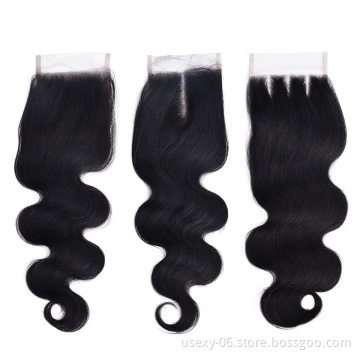 Wholesale Virgin Hair Vendors Brazilian Hair Closure Virgin Hair Middle Part Free Part Three Part Lace Closure